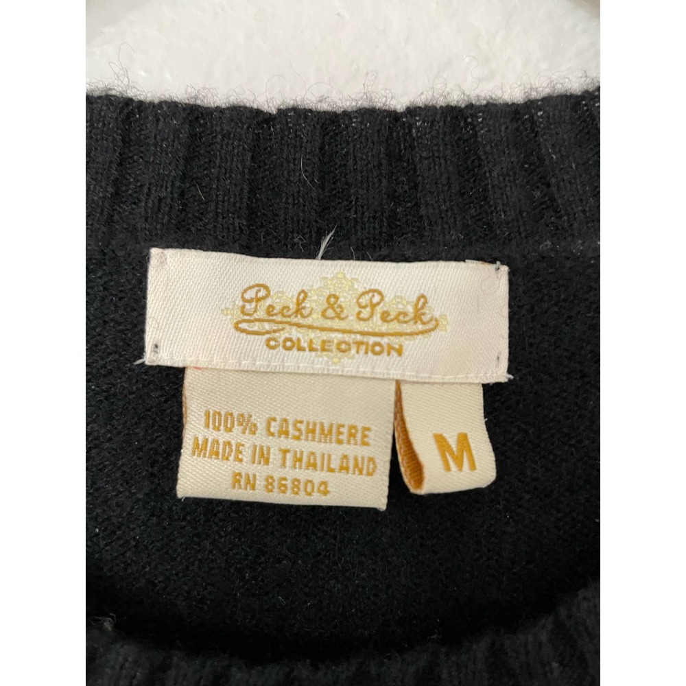 Peck & Peck Black Sleeveless Cashmere Sleeveless Sweater Size Medium - Picture 3 of 3